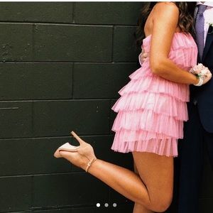 Tulle pink mini dress💞